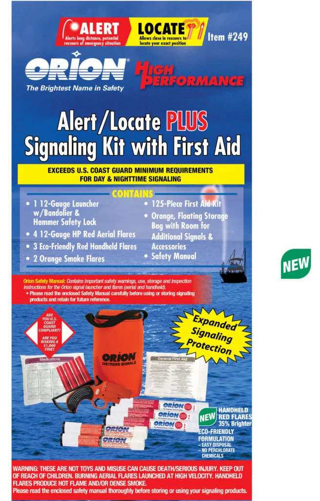 249 – ORION Distress Signal Kit, Red Aerial Signal Up To 500 Foot Altitude With 16000 Candela Brightness/ Handheld Re...